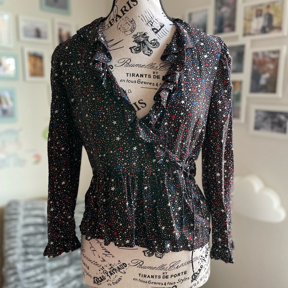 Madewell Slik Star Wrap Blouse